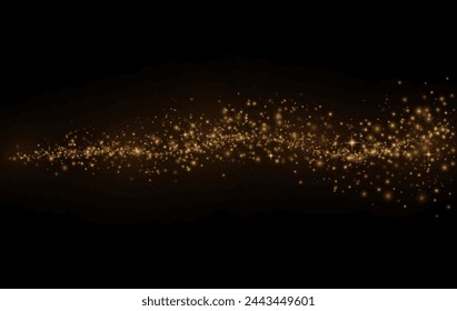 Golden dust light png. Bokeh light lights effect background. Christmas glowing dust background. Christmas Stars, Christmas Time. Vector