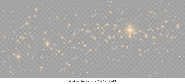 Luz de polvo dorada PNG.Efectos de luz fondo. Brillante fondo de polvo navideño con textura superpuesta Bokeh Confetti y Sparkle, ideal para proyectos de stock y diseño.	