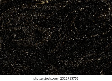 Golden dust on black background, design element
