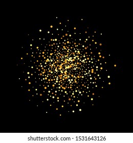 
Golden dust particles in the form of a circle. Design element