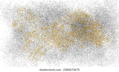 Golden dust particles swirl gracefully, creating an enchanting pattern against a plain transparent background, evoking a sense of movement and elegance.