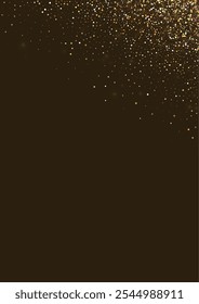 Golden Dust Shiny Vector Luxury Background. Art Glow Pattern. Gold Shine Anniversary Card. Polka Modern Texture.