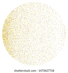 Golden dust A sphere, a circle filled with very small dots, points. The effect of stippling to create textured backgrounds. Vector illustration