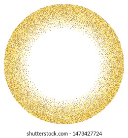 Golden dust A sphere, a circle filled with very small dots, points. The effect of stippling to create textured backgrounds. Vector illustration
