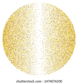 Golden dust A sphere, a circle filled with very small dots, points. The effect of stippling to create textured backgrounds. Vector illustration