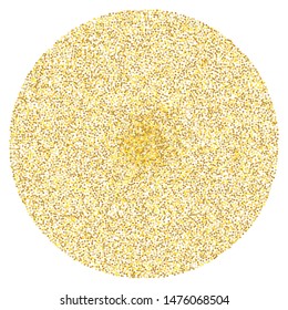 Golden dust A sphere, a circle filled with very small dots, points. The effect of stippling to create textured backgrounds. Vector illustration