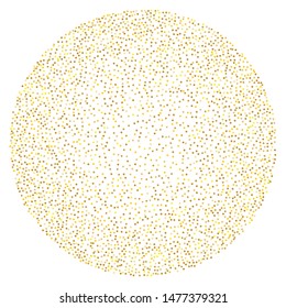 Golden dust A sphere, a circle filled with very small dots, points. The effect of stippling to create textured backgrounds. Vector illustration