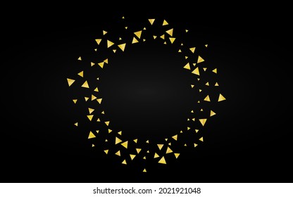 Golden Dust Transparent Black Background. Paper Confetti Background. Yellow Rain Golden Postcard. Shard Anniversary Illustration.