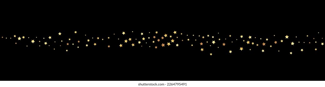 Golden Dust Vector Black Panoramic Background. Shiny Shavings Rich Texture. Brush Effect Design. Paint Luxury Postcard.