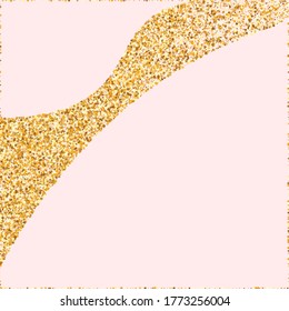 Fondo rosa del vector del polvo dorado. Patrón Círculo de Lujo. Banner brillante de la secuencia amarilla. El fondo festivo de Confetti.