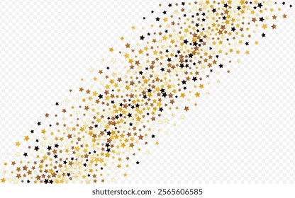 Golden Dust Vector Transparent Background. Sparkling Glamour Confetti Texture. Glitter Abstract Design.  Shiny Elegant Space Pattern.