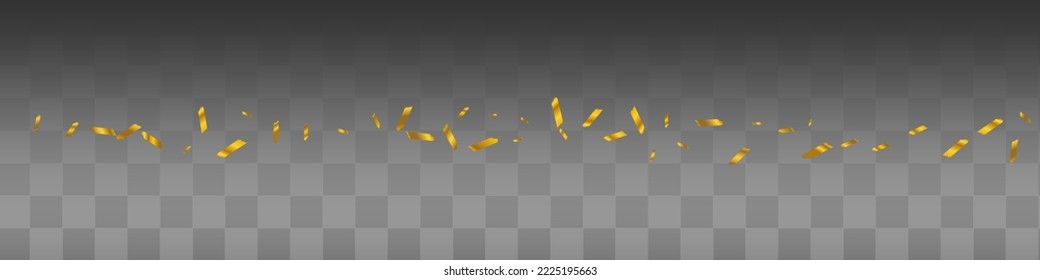 Golden Dust Vector Transparent Panoramic Background. Gold Serpentine Holiday Invitation. Stroke Effect Banner. Paint Art Card.