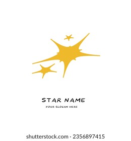 golden dynamic stars logo design flat minimal in white