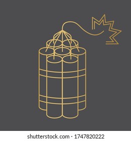 golden dynamite sticks- vector illustration