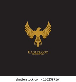 Golden Eagle with Black Background, Vector, Illustration