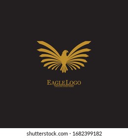 Golden Eagle with Black Background, Vector, Illustration