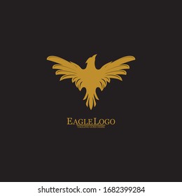 Golden Eagle with Black Background, Vector, Illustration