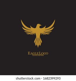 Golden Eagle with Black Background, Vector, Illustration