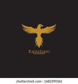 Golden Eagle with Black Background, Vector, Illustration