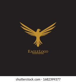 Golden Eagle with Black Background, Vector, Illustration