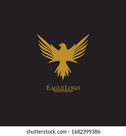 Golden Eagle with Black Background, Vector, Illustration