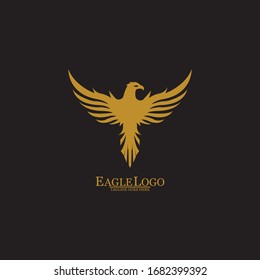 Golden Eagle with Black Background, Vector, Illustration