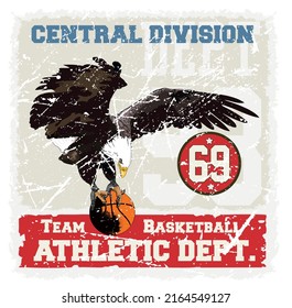 golden eagle carrying a basketball.