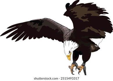 águia dourada carregando um coração com garras. 