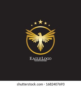águila dorada con el logotipo de círculo