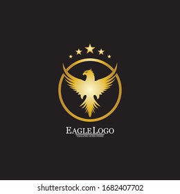 águila dorada con el logotipo de círculo