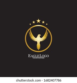 águila dorada con el logotipo de círculo