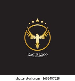 águila dorada con el logotipo de círculo