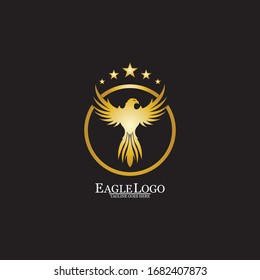 águila dorada con el logotipo de círculo