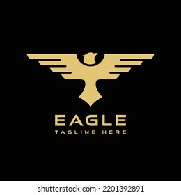 Golden Eagle Emblem Logo Design Isolated Stock Vector (Royalty Free ...