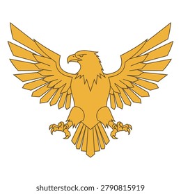 Golden eagle emblem with outstretched wings and regal stance