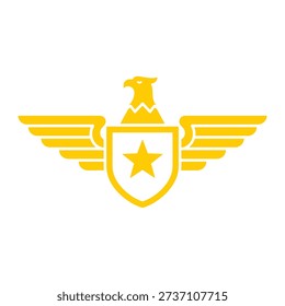 Golden eagle emblem with shield and star