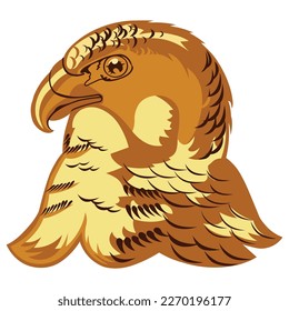 Golden Eagle face portrait. vector illustration. 