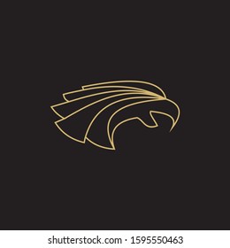 Golden eagle line vector logo template