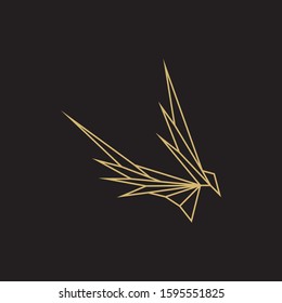 Golden eagle line vector logo template