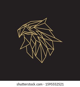 Golden eagle line vector logo template