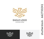 Golden eagle logo concept - vector illustration template, emblem design on a white background. EPS 10