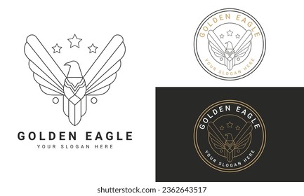 Golden Eagle Logo Design Power Symbol Logotype Bird Wings