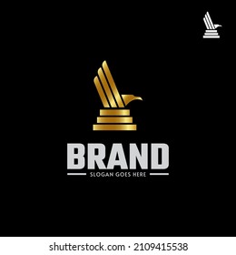 Golden eagle logo design template