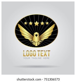 Golden Eagle Logo Icon Vector Design Template.
