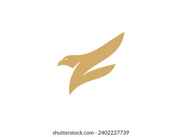 golden eagle logo linear style symbol icon design.	
