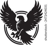Golden eagle logo silhouette vector image illustration.eps