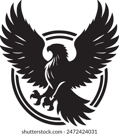 Golden eagle logo silhouette vector image illustration.eps