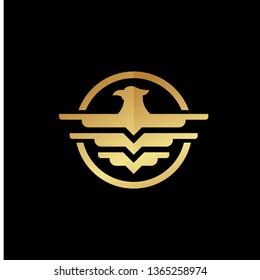 Golden Eagle Logo Template Design Vector, Emblem, Design Concept, Creative Symbol, Icon