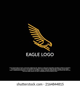 Golden eagle logo vector illustration design modern. creative design template.