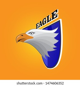 Golden eagle mascot logo design vector with modern illustration. Can use for tshirt printing, badge, and emblem. Golden eagle illustration for esport team.